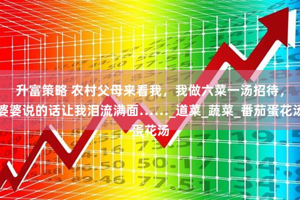 升富策略 农村父母来看我，我做六菜一汤招待，婆婆说的话让我泪流满面……_道菜_蔬菜_番茄蛋花汤