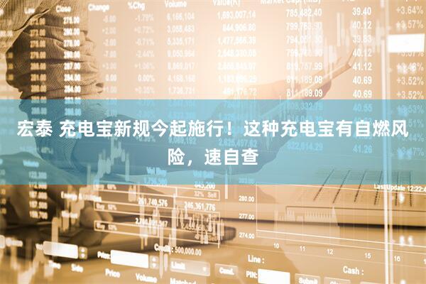 宏泰 充电宝新规今起施行！这种充电宝有自燃风险，速自查