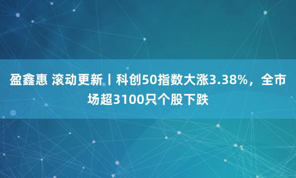 盈鑫惠 滚动更新丨科创50指数大涨3.38%，全市场超3100只个股下跌