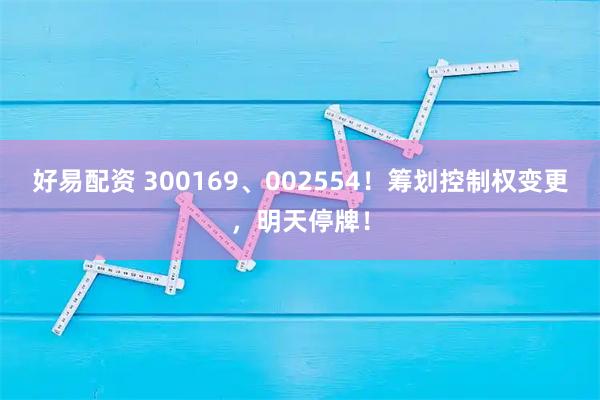 好易配资 300169、002554！筹划控制权变更，明天停牌！