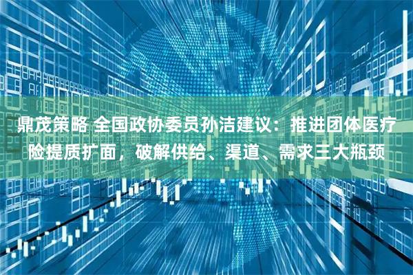鼎茂策略 全国政协委员孙洁建议：推进团体医疗险提质扩面，破解供给、渠道、需求三大瓶颈